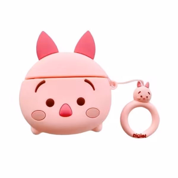 کاور ایرپاد اپل 1 یا 2 (  Airpods 1 , 2  ) مدل پیگلت صورتی 