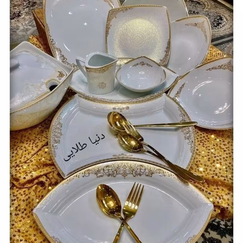 سرویس چینی پردیس 105 پارچه طرح دنیای طلایی(هزینه ی ارسال به صورت پس کرایه) 