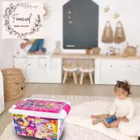 جعبه طرحدار عروسکی بزرگ پلاستیکی هومکت 571