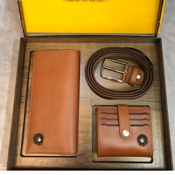 ست چرم طبیعی سه تیکه با بسته بندی خاص