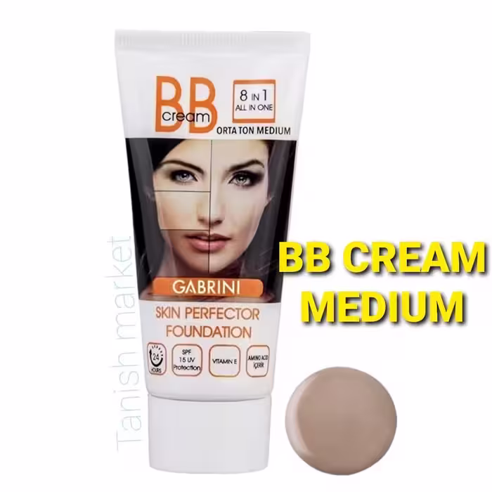 بی بی کرم گابرینی اصل ترکیه GABRINI MEDIOM دارای ضدآفتاب و کرم پودر حجم 50 میل ساخت ترکیه