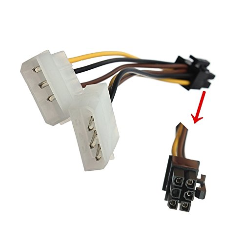 کابل تبدیل برق مولکس به 6 پین گرافیک (Ide Molex To vga 6-Pin)