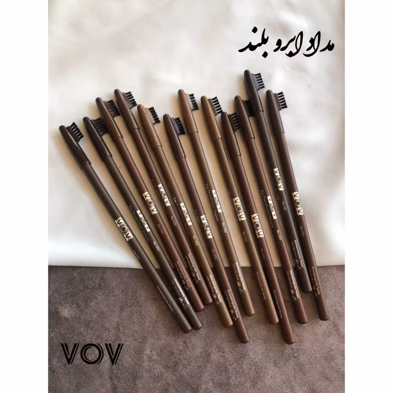 مداد ابرو بلند Vov برس دار ، دارای بارکد ، هولوگرام دار