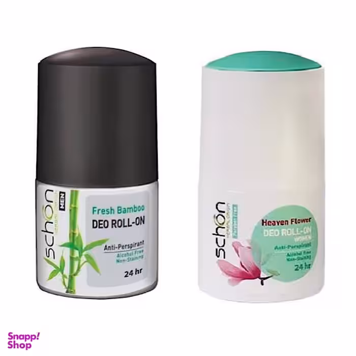 رول ضد تعریق مردانه شون (Schon) مدل فرش بامبو به همراه رول ضد تعریق زنانه مدل هون فلاور حجم 50 میلی‌ لیتر