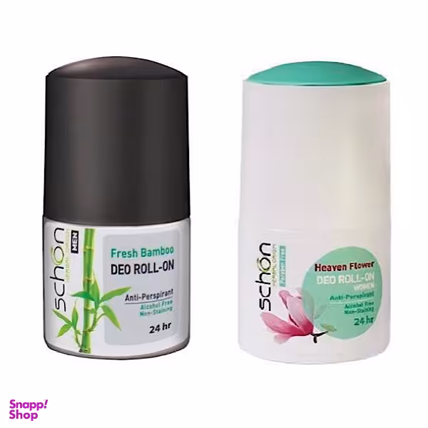 رول ضد تعریق مردانه شون (Schon) مدل فرش بامبو به همراه رول ضد تعریق زنانه مدل هون فلاور حجم 50 میلی‌ لیتر