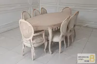 میز ناهارخوری کلاسیک و چوبی مدل لورنزو کد 5