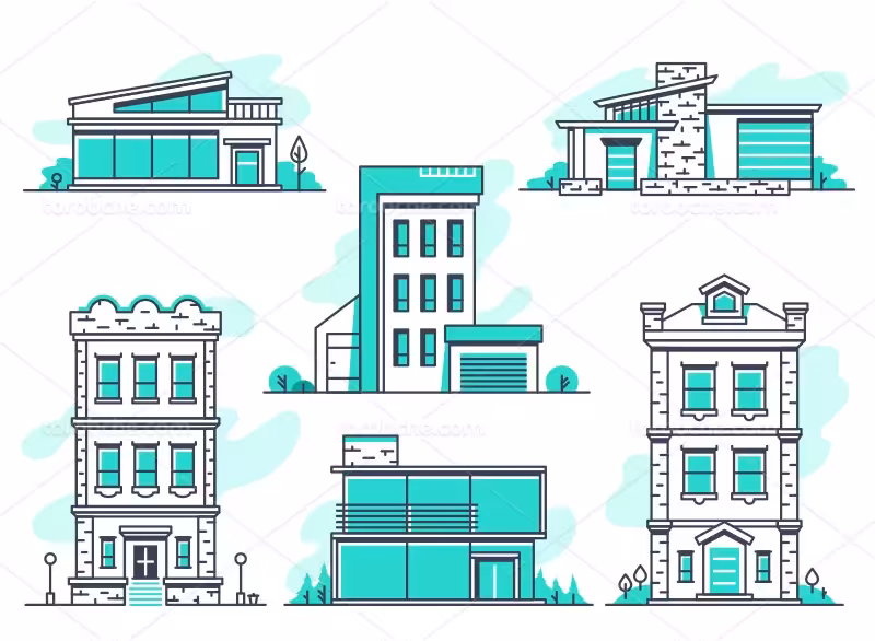 وکتور ساختمان و خانه | گرافیک با طعم تربچه