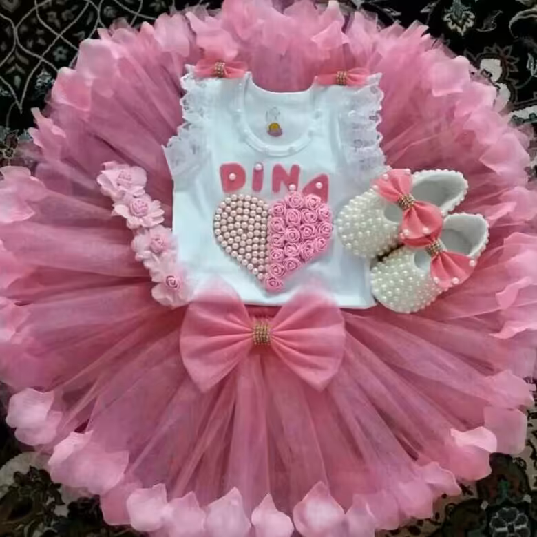 ست قلب صورتی گلبرگی