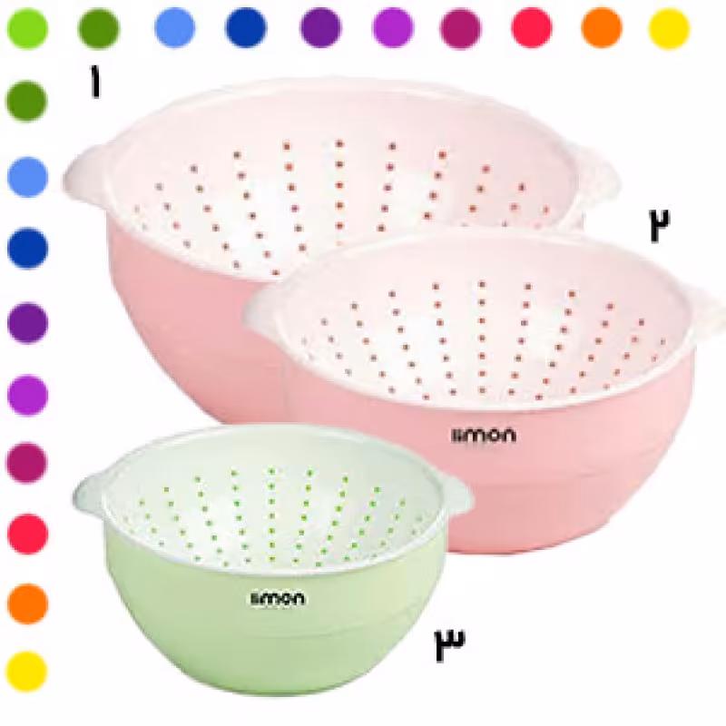 ست کاسه و ابکش گرد لیمون 3سایز ،ناموجود