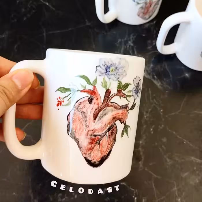 ماگ سرامیکی طرح قلب 