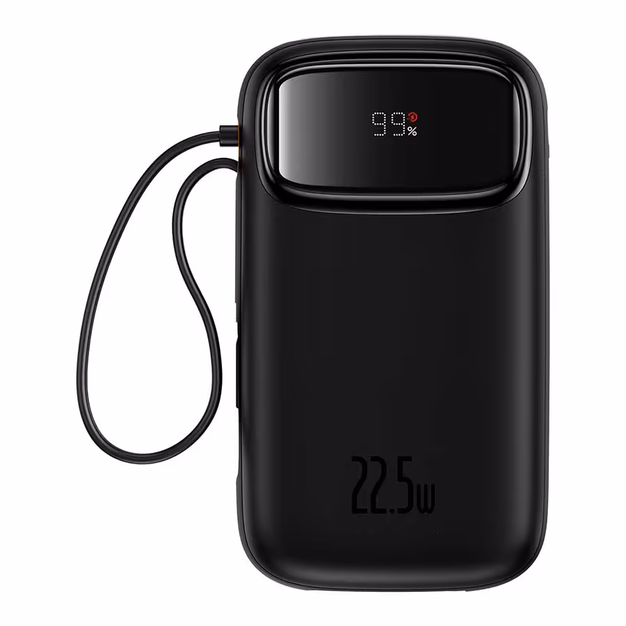 قیمت و خرید پاوربانک بیسوس مدل QPow2 P10055003113 22.5W ظرفیت 10000mAH همراه کابل متصل Type-C و لایتنینگ | یاس ارتباط