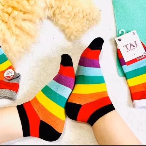 2عدد جوراب مچی راه راه