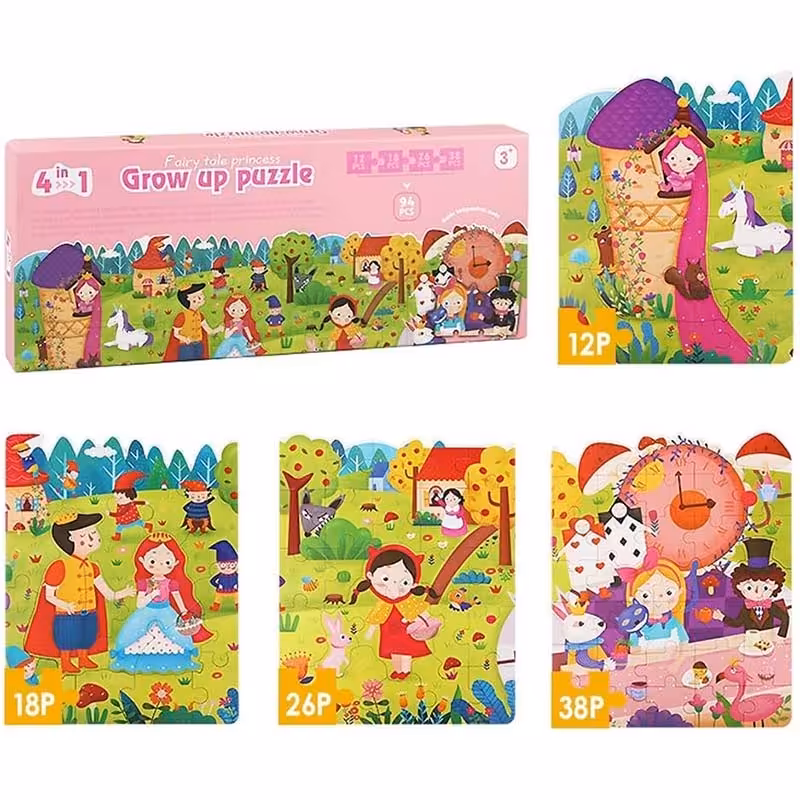 پازل چوبی 4 در 1 دنیای پرنسس کد P/00525/B