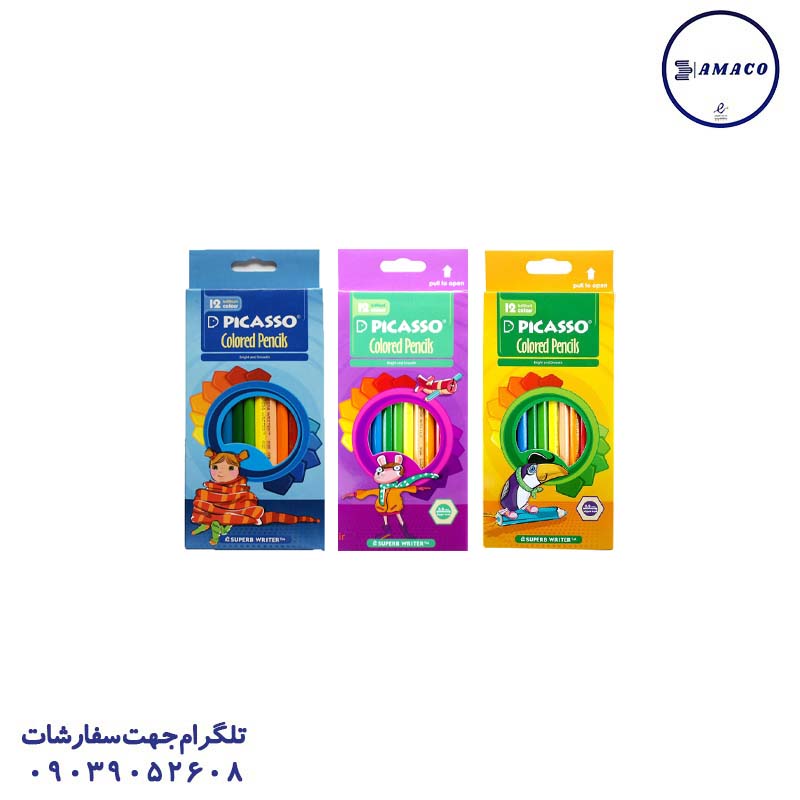 مداد رنگی 12 مقوا پیکاسو