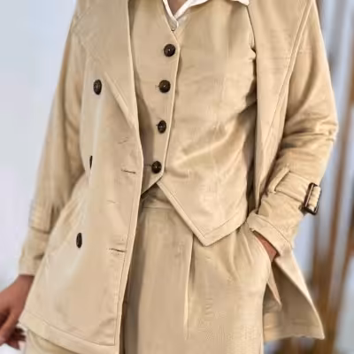 ست کت و جلیقه مخمل موهر شیک