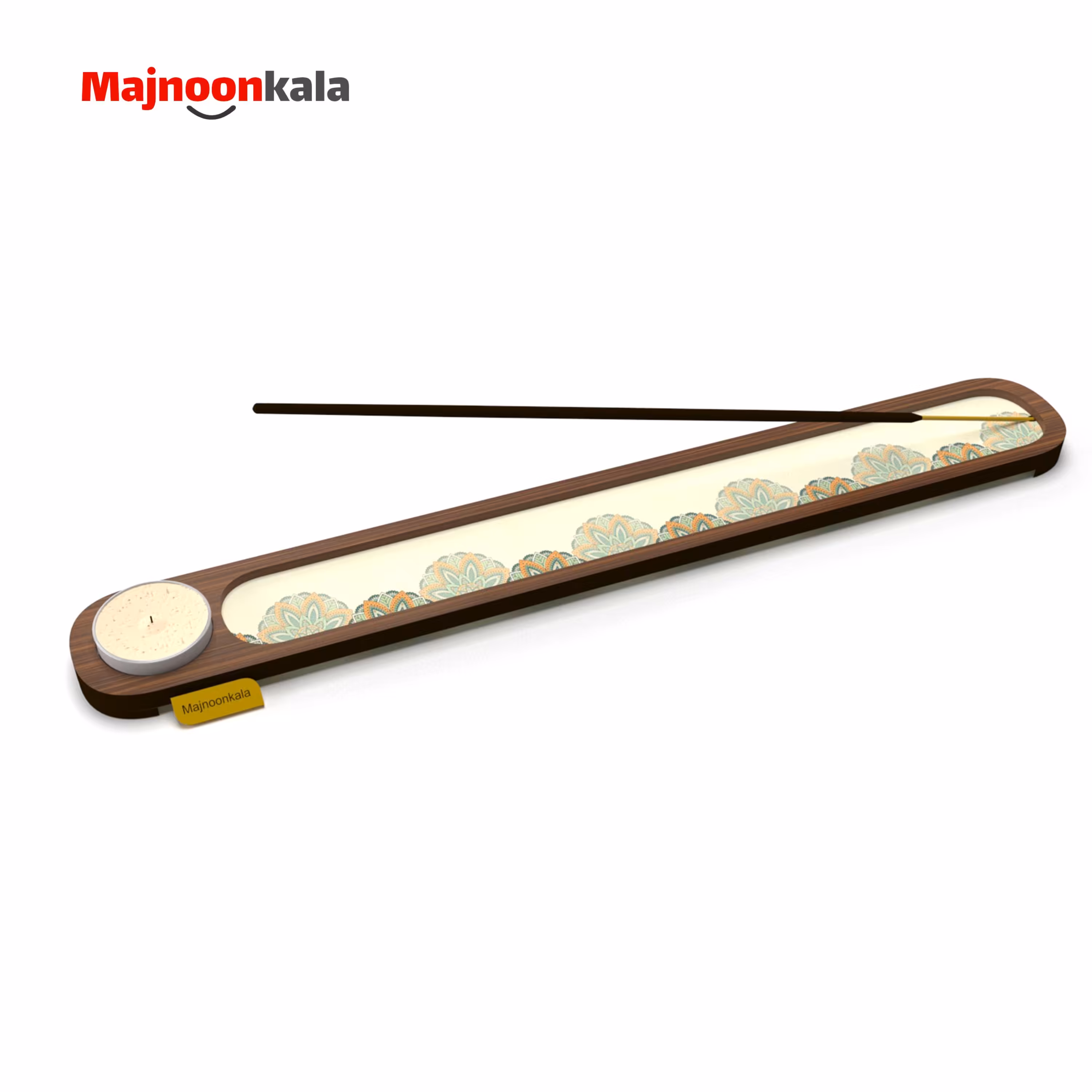 جای عود چوبی لیزری همراه با طرح چاپی مدل 002