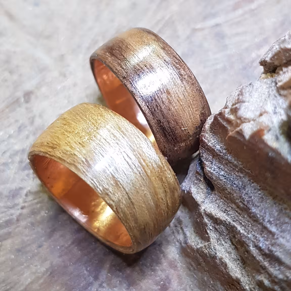 انگشتر چوب و مس