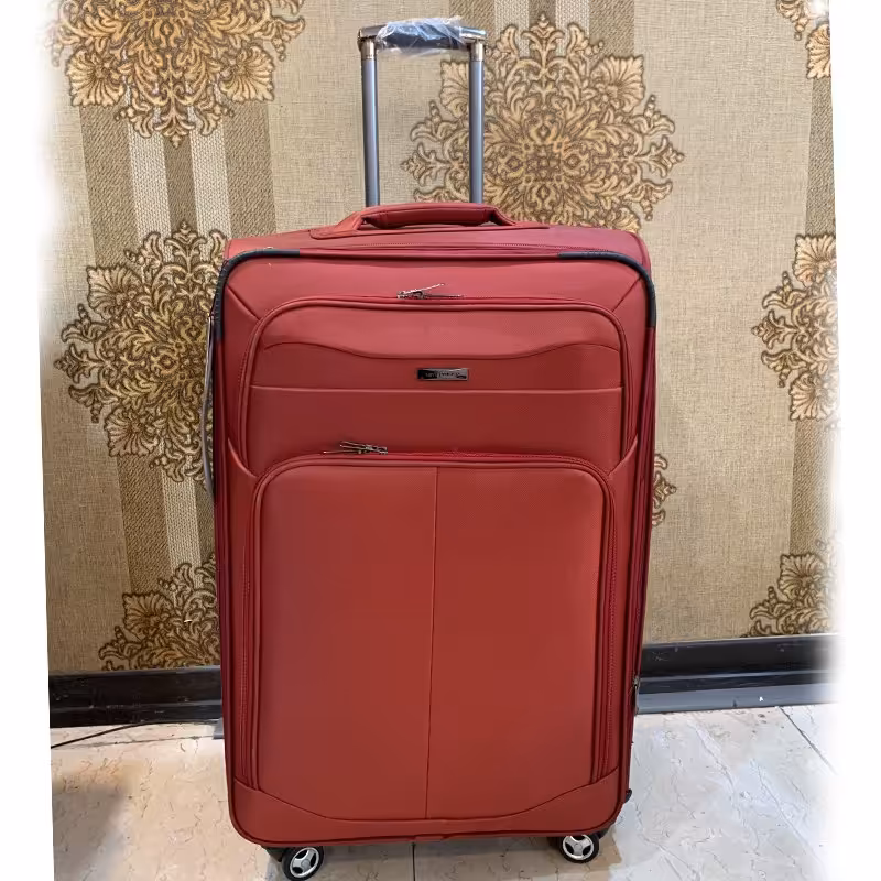 چمدان برزنتی چهار چرخ سایز بزرگ کد RS-20 قرمز ارسال رایگان