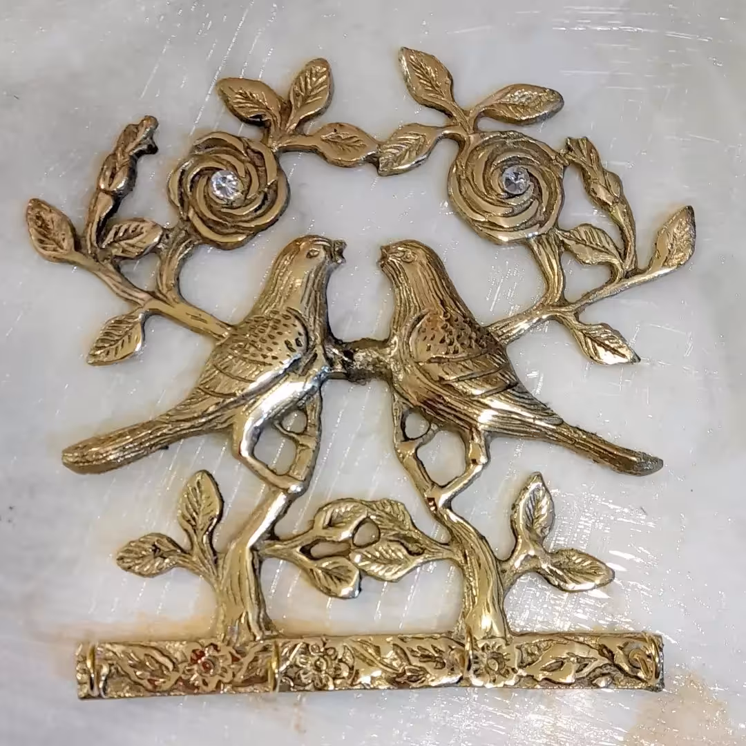 جاکلید برنزی طرح گل و بلبل 