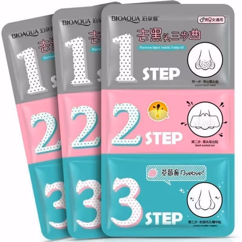 ماسک ورقه ای سه مرحله ای بینی. رفع سرسیاه ها پاکسازی محصولات سالم وگیاهی