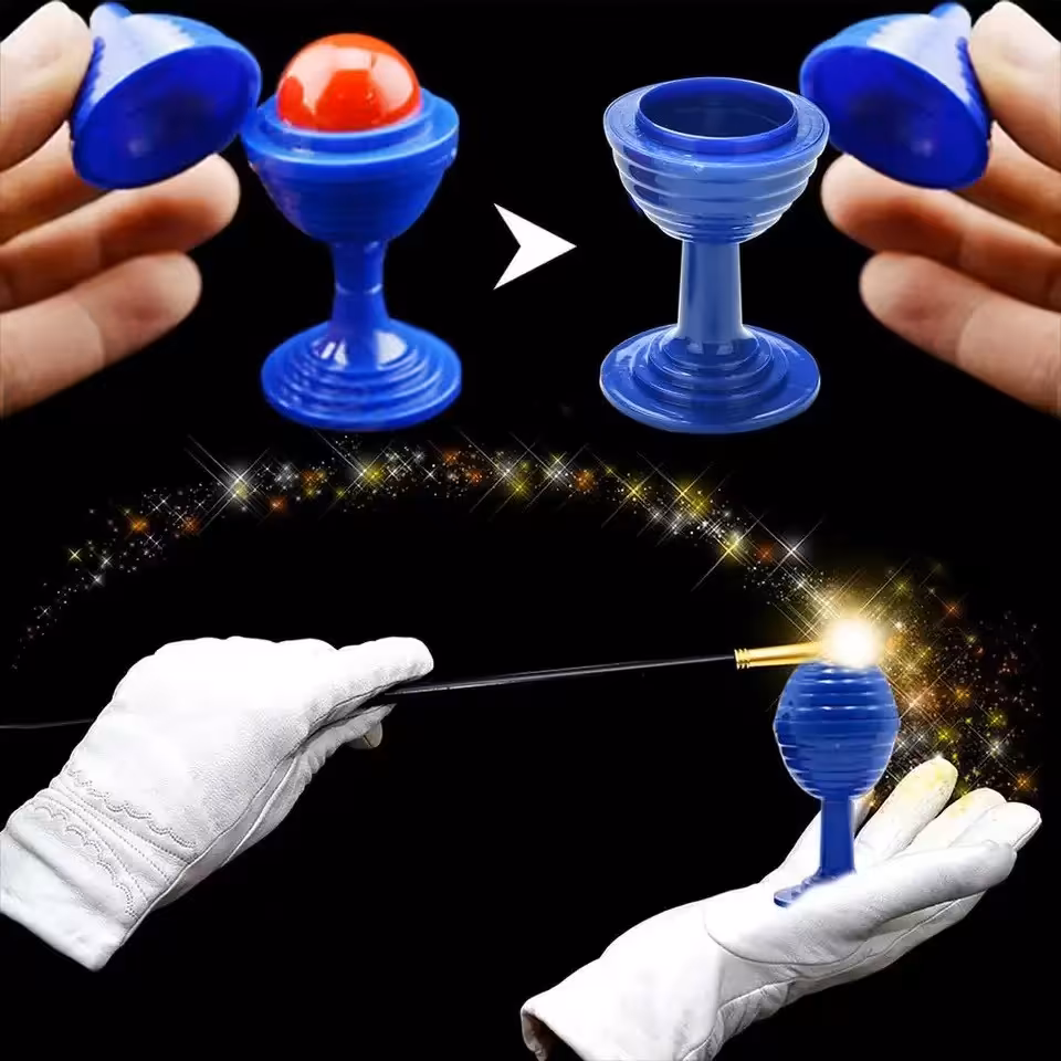 شعبده توپ و جام سایز بزرگ رنگ آبی