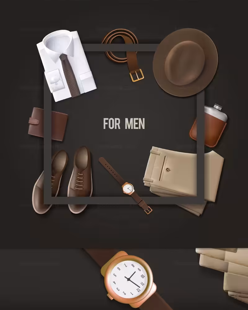 وکتور ست پوشاک مردانه | گرافیک با طعم تربچه