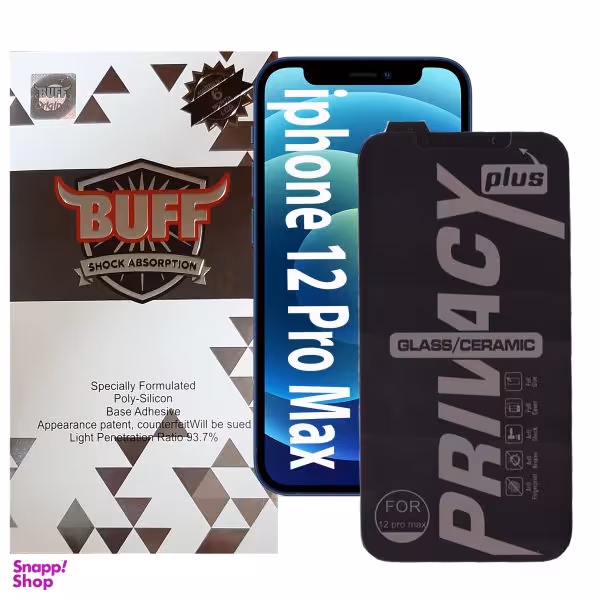 محافظ صفحه نمایش سرامیکی بوف (Buff) مدل 5D Privacy برای حفظ حریم شخصی مناسب موبایل اپل iPhone 12 Pro Max