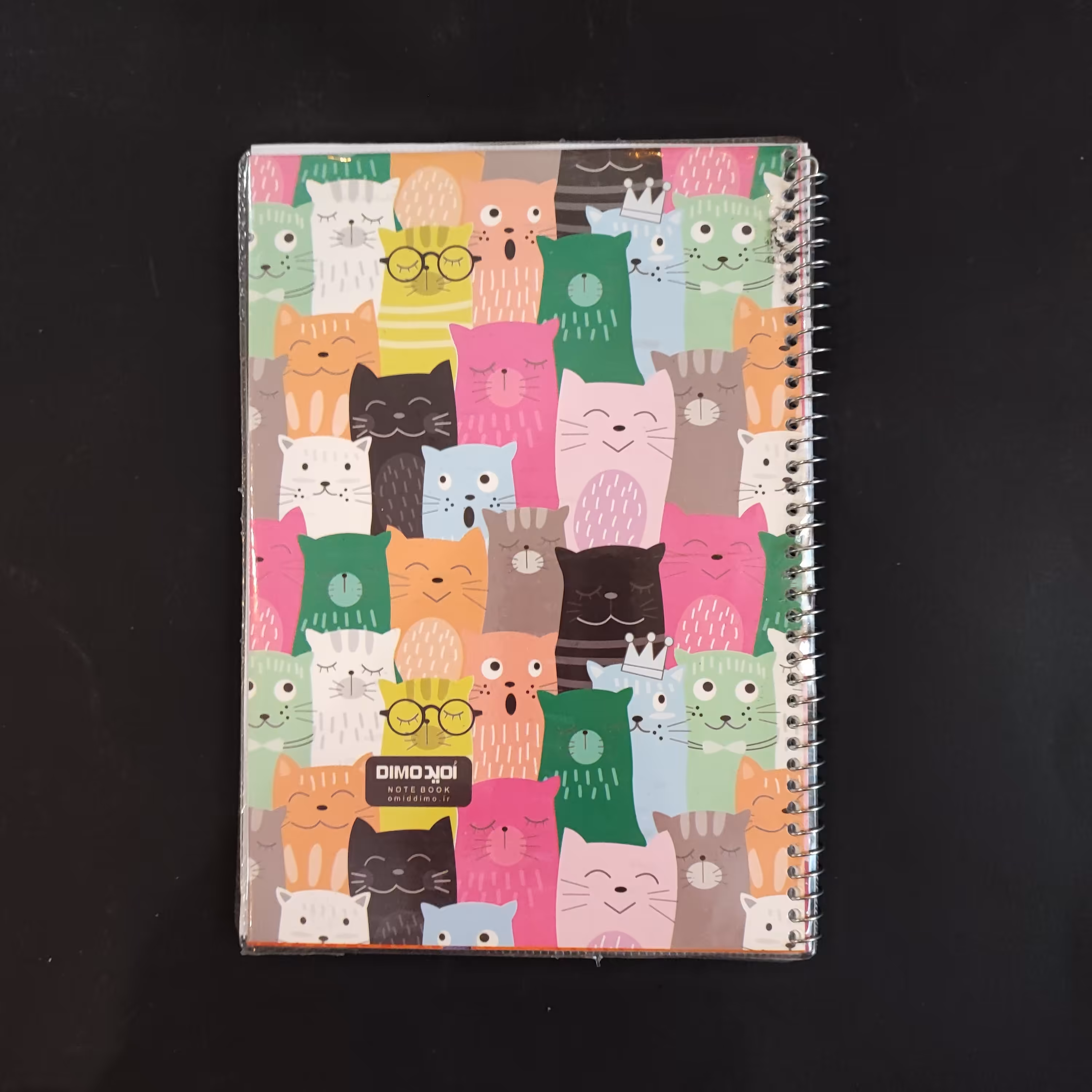 دفتر  50 برگ - امید - خط دار مجلد سیمی - طرح  گربه ها 