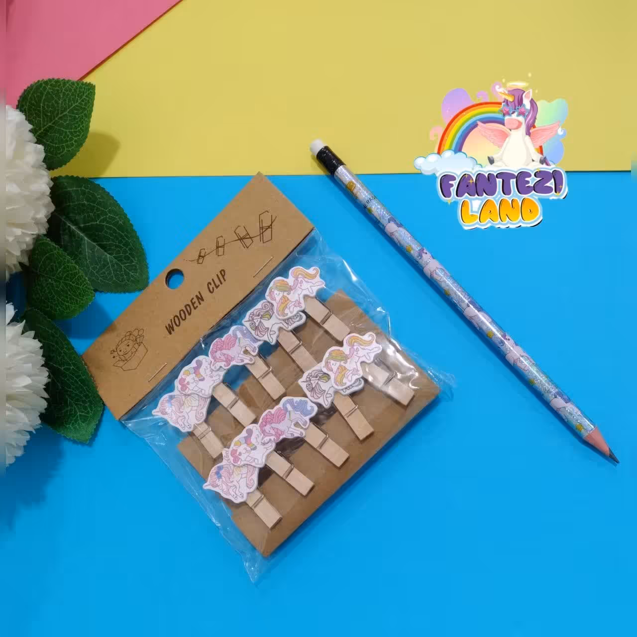 گیره عکس فانتزی طرح یونیکورن گیره یادداشت طرح پونی و قلب و قایق 