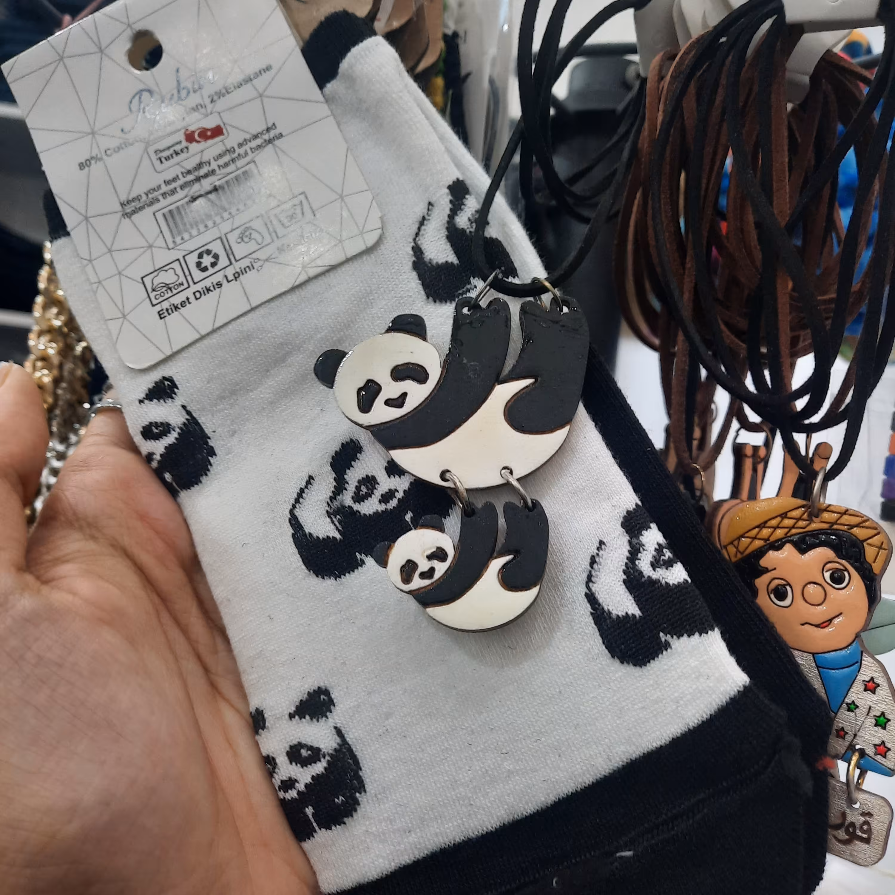 پک جوراب و گردنبند پاندا کادویی دخترانه و پسرانه