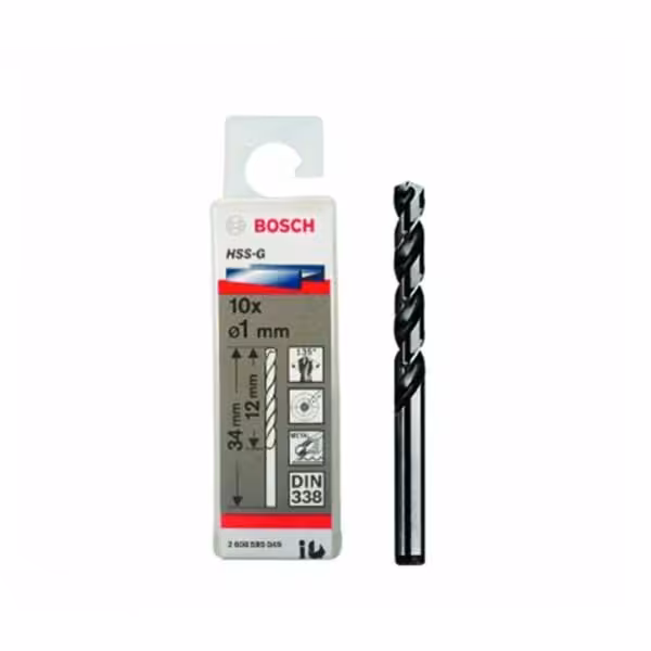 بسته ده عددی مته فلز بوش مدل HSS-G بقطر 1.0 و طول 34 میلیمتر