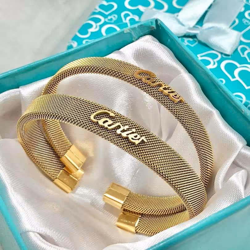 دستبند ست دخترو پسر مردانه و زنانه مارک کارتیر فول استیل فروش هم تکی هم ست