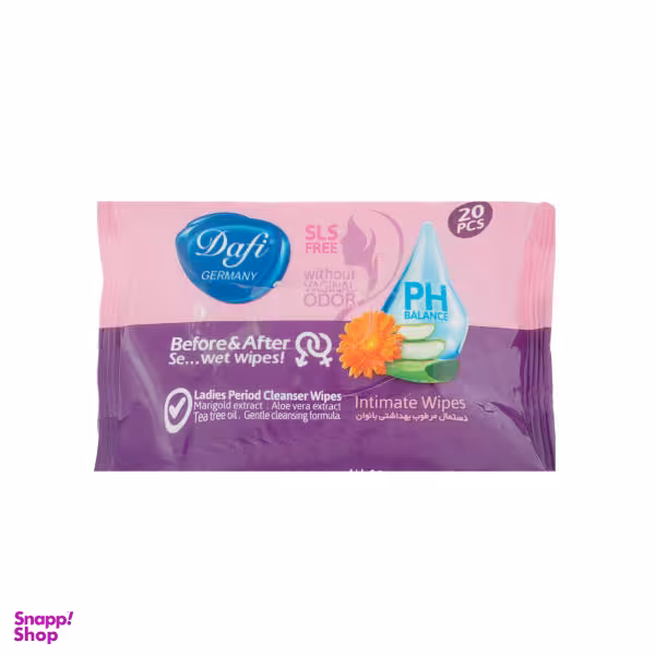 دستمال مرطوب دافی (Dafi) مدل sls بسته 20 عددی