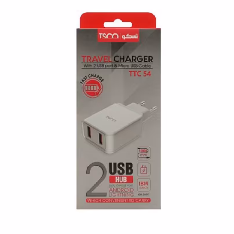 شارژر 2پورت تسکو 54