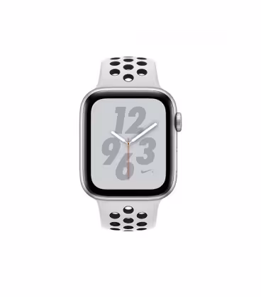 ساعت هوشمند اپل واچ سری 4 مدل Silver Aluminum Case with Pure Platinum Black Nike Sport Band