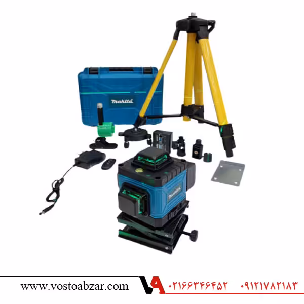تراز لیزری ماکیتا 360 درجه همراه با سه پایه بلند مدل Makita-3.7V