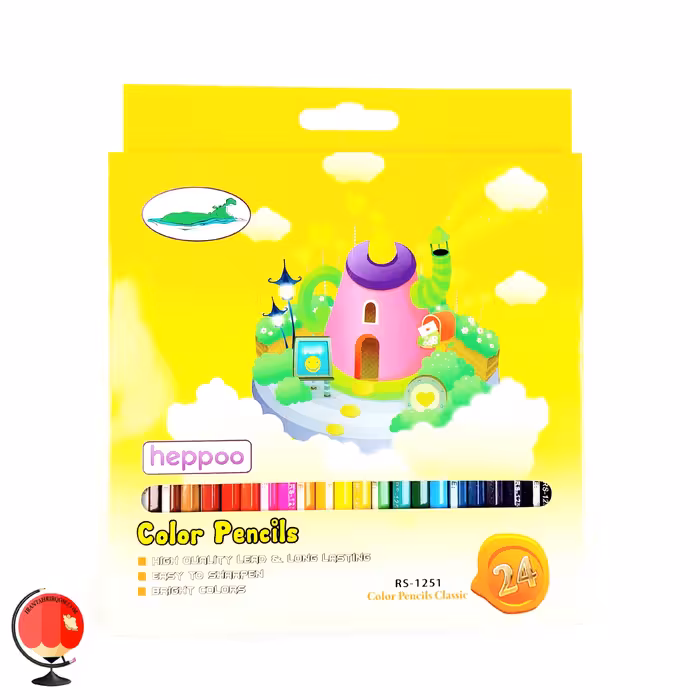 مداد رنگی 24 رنگ هیپو جعبه مقوا طرح خونه کد 1433