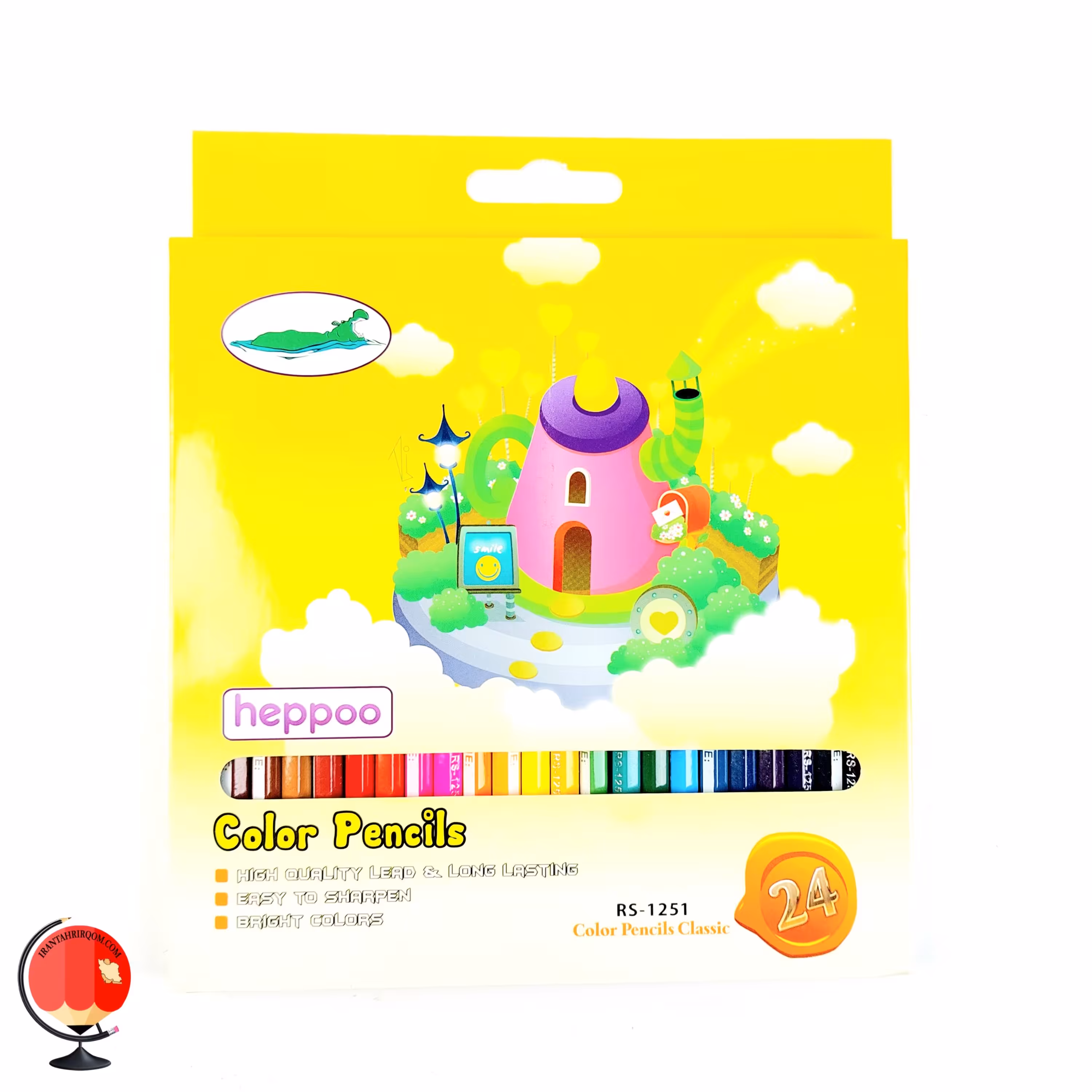 مداد رنگی 24 رنگ هیپو جعبه مقوا طرح خونه کد 1433