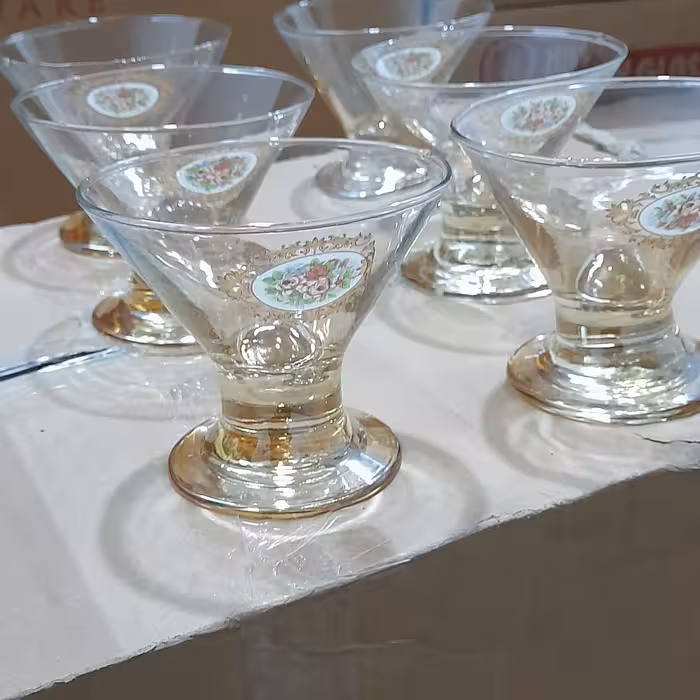 بستنی خوری مانیستا گلدار طرحدار ساخت ایران  6تایی طرح جدید شرکت