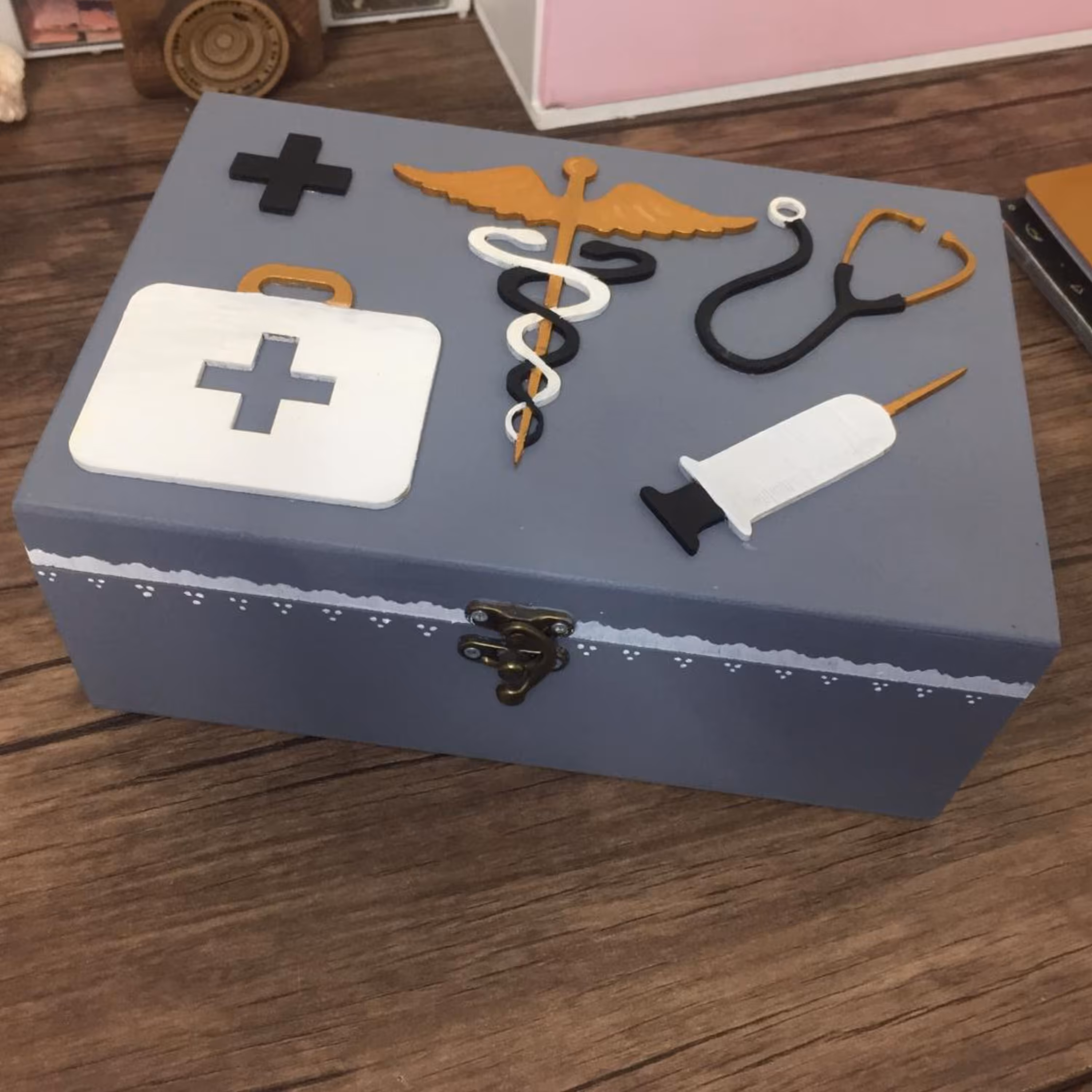 جعبه دارو چوبی سایز کوچک