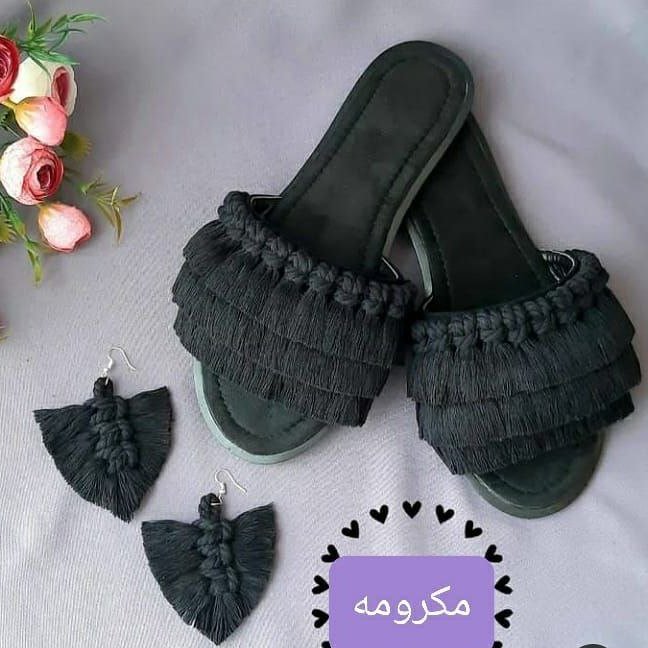 صندل مکرومه مشکی