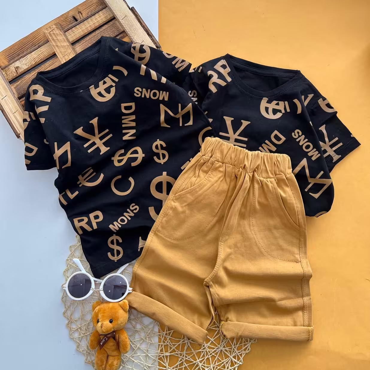 ست تیشرت شلوارک مونس انس خفن سایز 45، 50، 55، 60