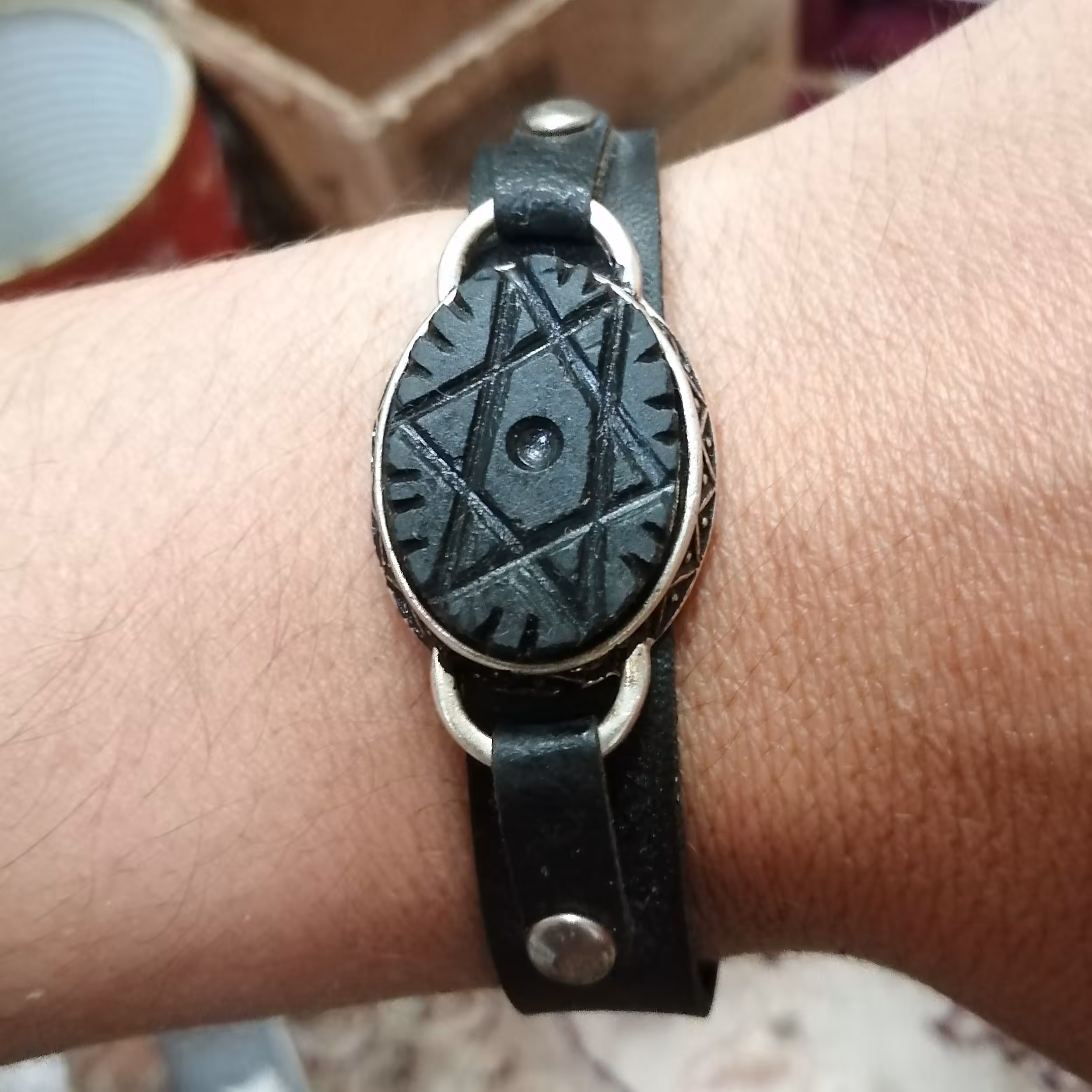 دستبند هبهاب طرح ستاره سلیمان اصل معدنی،دعا دار