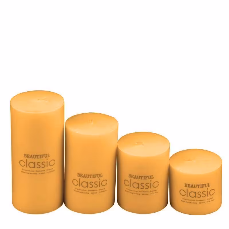 ست شمع استوانه ای کلاسیک قطر 7 سانت