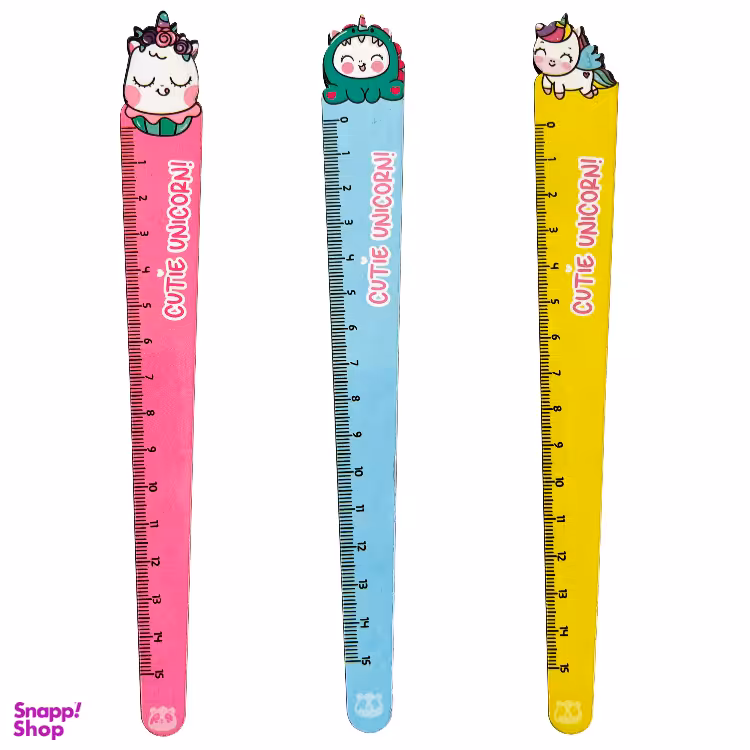 خط کش چوبی مدل یونیکورن‌‌های تپلی مجموعه 3 عددی