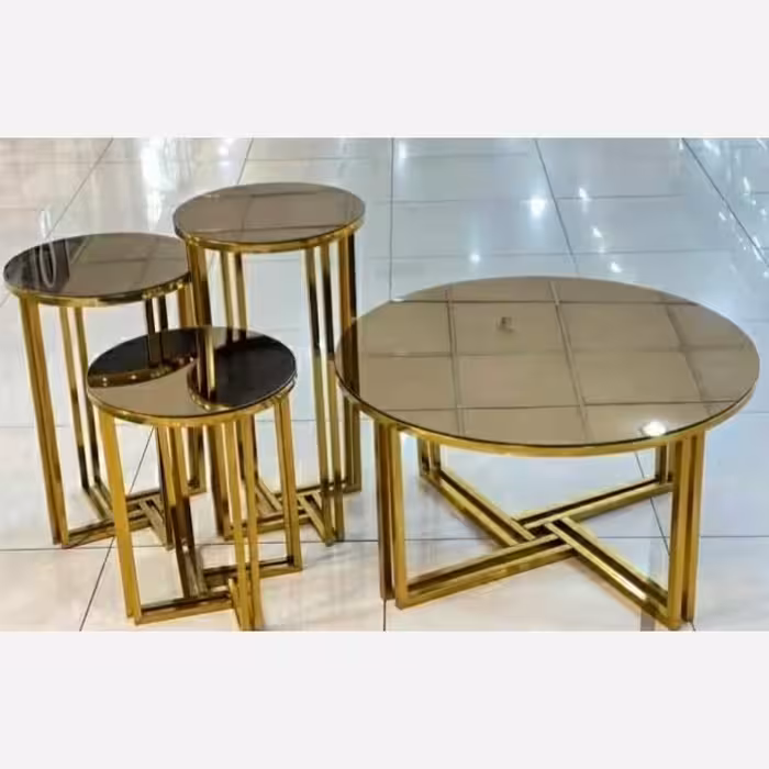 میز عسلی و جلو مبلی مدل نازی(آبکاری درجه 1 فورتیک)(ارسال با باربری و به صورت پس کرایه)