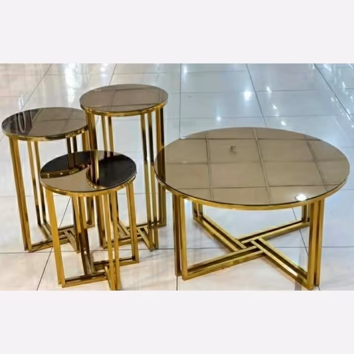 میز عسلی و جلو مبلی مدل نازی(آبکاری درجه 1 فورتیک)(ارسال با باربری و به صورت پس کرایه)