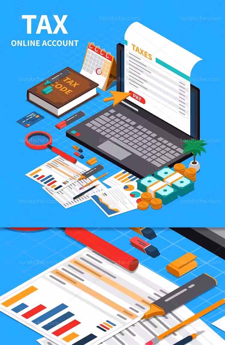 وکتور پرداخت آنلاین مالیات | گرافیک با طعم تربچه