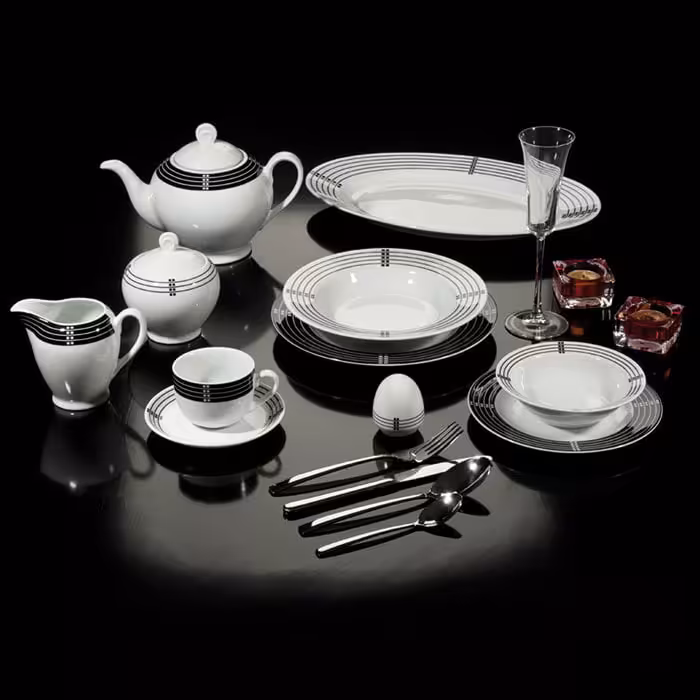 سرویس غذاخوری کژال 12 نفره سری ایتالیا اف 102 پارچه