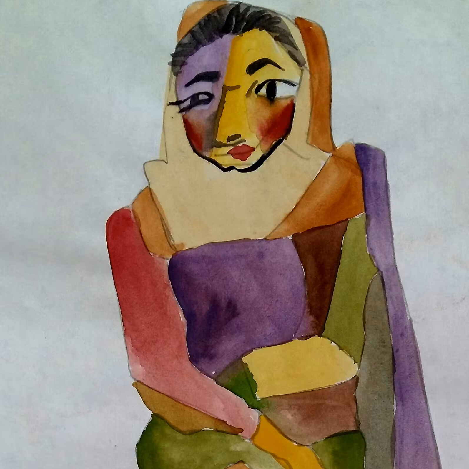 این اثر روی کاغذ با ابعاد25در35 با تکنیک آبرنگ طراحی شده است